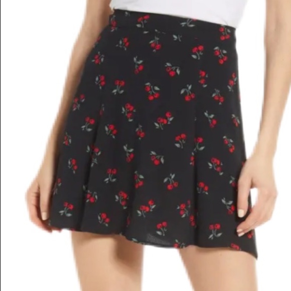 REFORMATION Flounce Skirt in Black Cherry